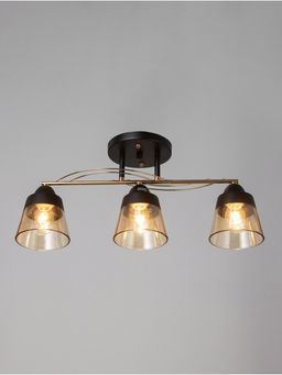 Люстра потолочная BayerLux «Кансе», 3хЕ27, 40 Вт, черно-золотой, 50×15×23 см