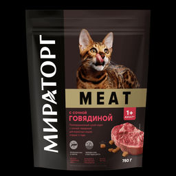 Полнорационный сухой корм с сочной говядиной для взрослых кошек 1010026831
