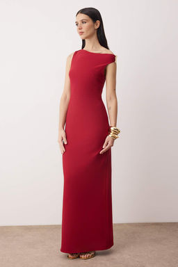 Siyah Duz Aksesuar Detayl? Dokuma Finike Maxi Abiye & Mezuniyet Elbisesi TPRAW26AE00004 - Trendyolmilla фото 5