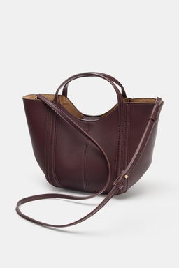 MINI CITY BAG WITH TOPSTITCHING - Zara фото 4
