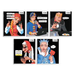 Цена за 5 штТетрадь, 48 л, клетка, арт. 68544/ 5 НОВЫЕ СКАЗКИ /А5+, мягкий переплёт (2 скобы), обложка - выборочный ТВИН лак, мелованный картон 190 г/м?, упаковка ассорти/