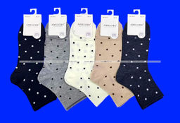 Цена за 10 пар. AMIGOBS носки женские цветные с принтом "Горошки" арт. 9517