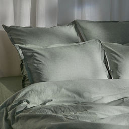 Простыня евро SL Home Деним, 235245 см, оливковая, жатый хлопок - Sima-land home фото 6