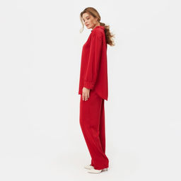 Костюм женский (рубашка, брюки) MINAKU: Silk pleasure, размер 46, красный