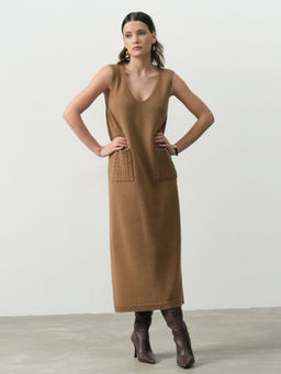 Платье из шерсти верблюжонка 9064