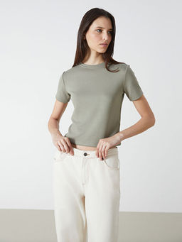 Bisiklet Yaka Kad?n Ti??rt