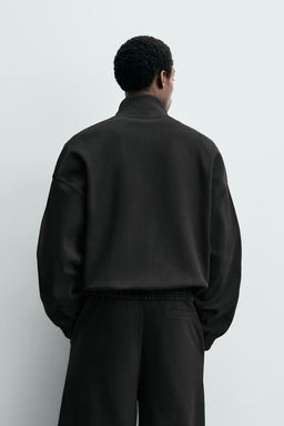 SUDADERA INTERLOCK CREMALLERA / Negro - Zara фото 3