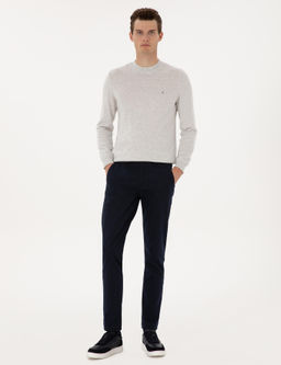Lacivert Slim Fit Kanvas Pantolon - Pierre cardin фото 3