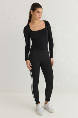 TRENDYOLMILLA Beyaz Seamless/Dikissiz Uzun Kollu Orme T-Shirt THMSS25TS00003 фото 2