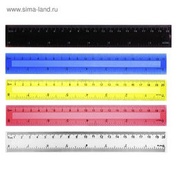 Цена за 48 шт. Линейка 20 см, пластик, МИКС