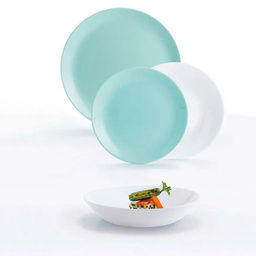 Столовый набор Дивали ЛАЙТ ТЮРКУАЗ&УАЙТ 18 предметов арт.P5912 /Люминарк/ - Luminarc фото 2