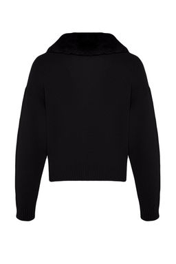 TRENDYOLMILLA Antrasit Crop Kurk Detayl? Triko H?rka TWOAW24HI00029  фото 8