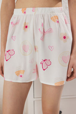 Trendyolmilla Cok Renkli Eglence Desenli Viskon Sortlu Dokuma Pijama Tak?m? THMSS25PT00311  фото 3