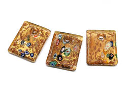 Муранское стекло кулон прямоугольный 35*45мм цв.коньячный