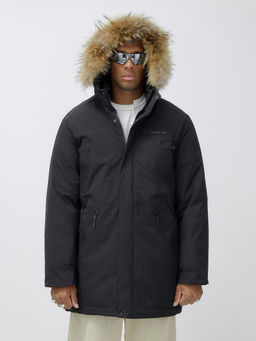 Парка зимняя с мехом черного цвета до - 30