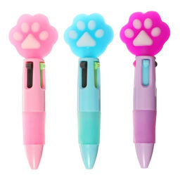 Цена за 36 шт. Ручка-мини шариковая Calligrata «Лапка», автоматическая, 4-цветная, МИКС