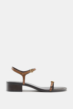 SANDALIA TAC?N ANCHO / Marr?n - Zara фото 2