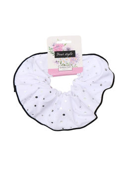 Цена за 3 шт. Резинка для волос "Орбита гранд" блеск, 14 см, белый