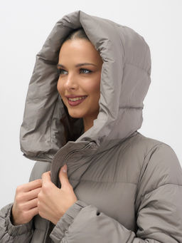 Куртка женская зимняя на резинке большого размера коричневого цвета 7619K Бренд: Visdeer  фото 15