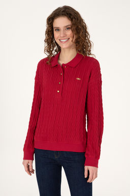 Kad_n Koyu Frambuaz Sweatshirt