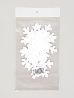 Цена за 2 шт. Снежинка "Мерцание", 6.5 см, цвет белый (набор 6 шт)