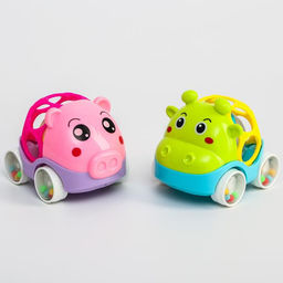 Машинка - погремушка Крошка Я «Свинка», с эластичными элементами