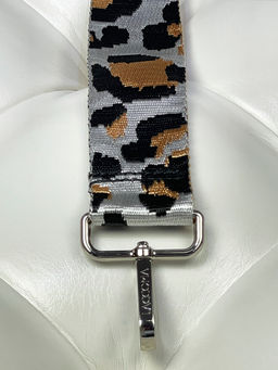 LACCOMA ремень 1000-леопард-3,8-серебр/черн/золот полиэстр