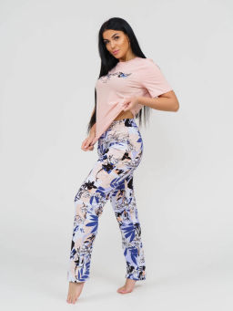 Костюм женский, цвет синий розовый