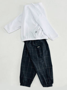 Комплект лонгслив с брюками 22-0077|7971 белый|графит - Mini maxi фото 4