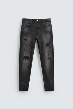 JEANS SKINNY FIT ROTOS / Carb?n