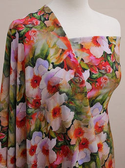 Штапель Премиум (Digital) Урсула цв.красный, ш.1.45м, вискоза-100%, 100гр/м.кв - Купава фото 2