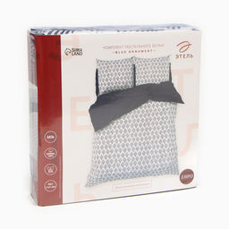 Постельное бельё Этель 2 сп Blue ornament, 175х215 см, 200х220 см, 70х70 см -2 шт, бязь 125 г/м2  фото 2