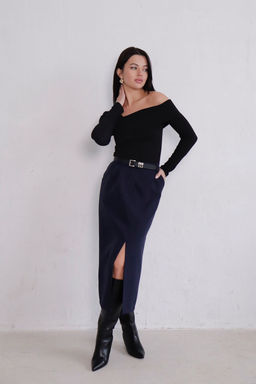 11364 Юбка миди-макси тёмно-синяя - Martichelli фото 7