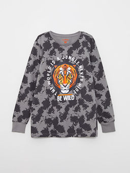 Bisiklet Yaka Bask?l? Uzun Kollu Erkek ?ocuk Pijama Tak?m? - Waikiki фото 2