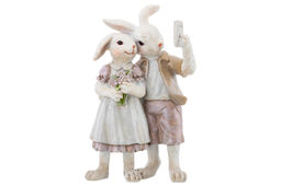 Фигурка декор. 9*4,5*14 см Сэлфи кроликов - Elan gallery фото 4