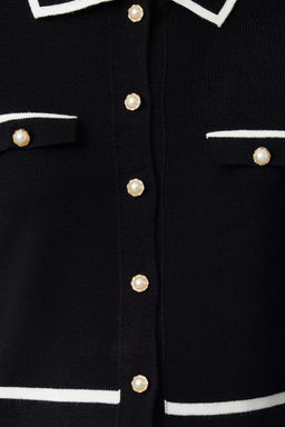 Siyah Renk Bloklu Polo Yaka Triko H?rka TWOAW25HI00300