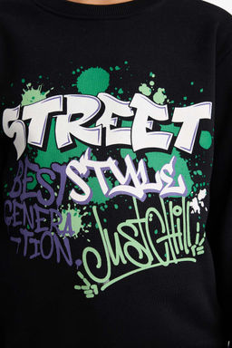 Bisiklet Yaka Bask_l_ __i Yumu_ak T_yl_ Sweatshirt Erkek _ocuk - Defacto фото 4
