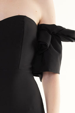 Siyah Gul Aksesuarl? Dokuma S?k Abiye Gece Mezuniyet Elbisesi TPRSS23EL00541 - Trendyolmilla фото 3