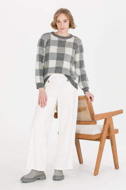 U. S. Polo Assn Женский серый меланжевый свитер с круглым вырезом - U.s. polo assn фото 2