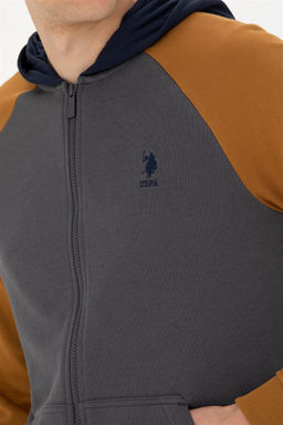 Мужской вязаный кардиган антрацитового цвета - U.s. polo assn фото 7