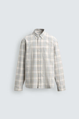 CAMISA REGULAR FIT CUADROS / Celeste - Zara фото 7