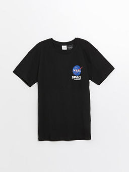 Bisiklet Yaka Nasa Bask?l? Erkek ?ocuk ?ortlu Pijama Tak?m? - Waikiki фото 2