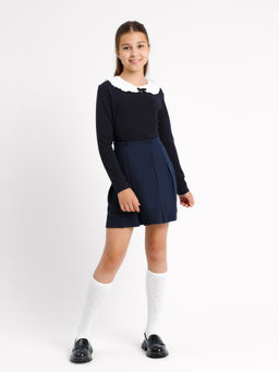 Темно-синий джемпер для девочек с белым воротничком - Mark formelle фото 2