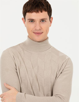Kum Melanj Slim Fit Bal_k__ Yaka Triko Kazak - Pierre cardin фото 3