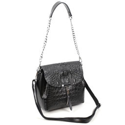 Женская кожаная сумка через плечо под крокодила 0112-1 - Cidirro фото 2