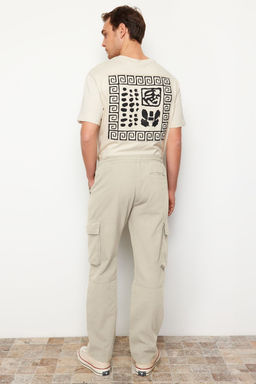 TRENDYOL MAN Ac?k Haki Unisex Regular Fit Lastikli Beli Baglamal? Kargo Cepli Pantolon TMNSS24PL00003 - Trendyolmilla фото 3