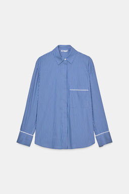 CONTRAST STRIPED PYJAMA SHIRT - Zara фото 2