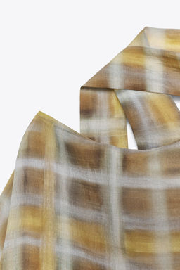 CHECK SCARF CAPE