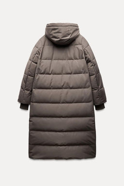 LONG HOODED WATER AND WIND RESISTANT PUFFER JACKET - Zara фото 10