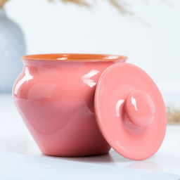 Горшочек для запекания с крышкой Вятская керамика, 600 мл, розовый